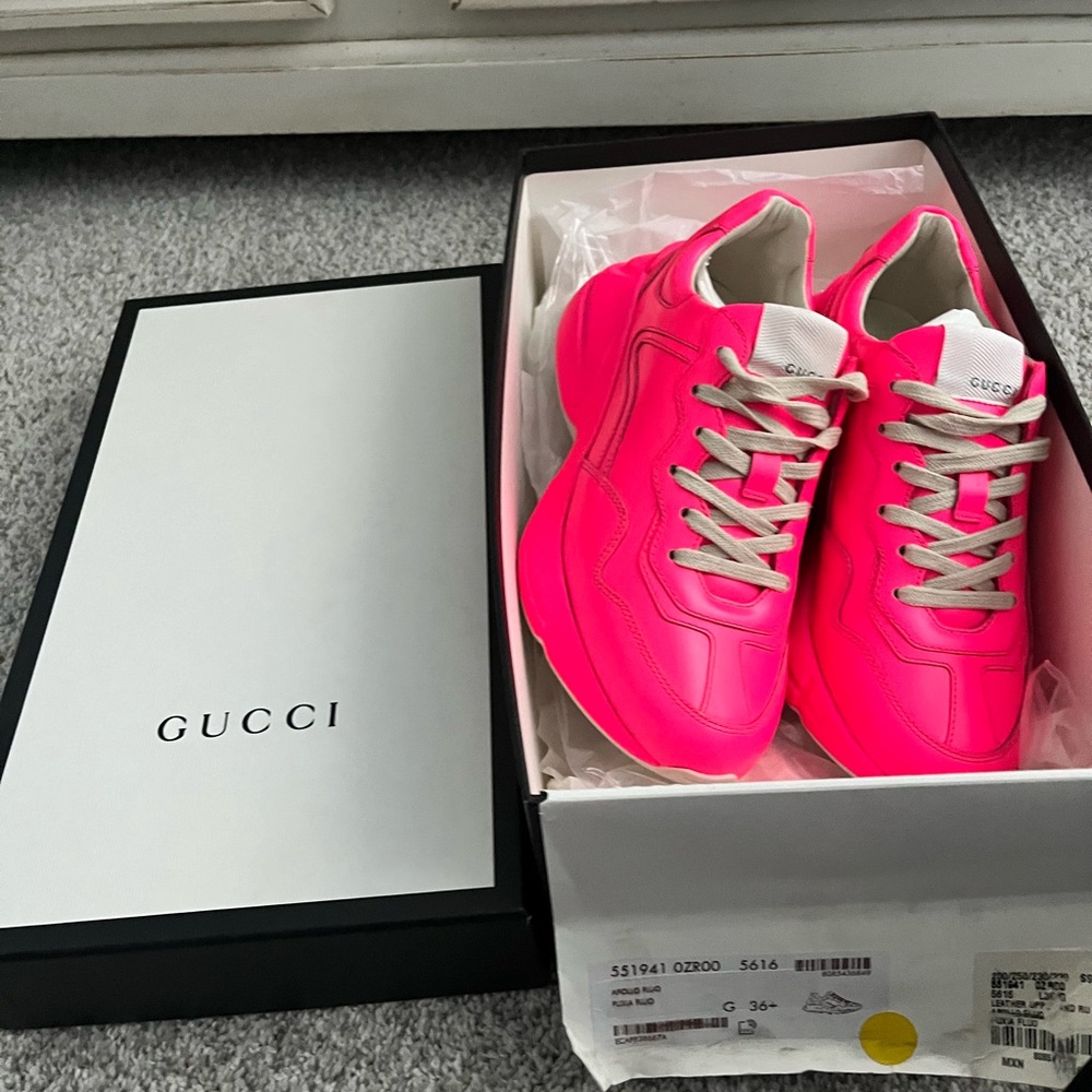 Neon pink Gucci sneaker